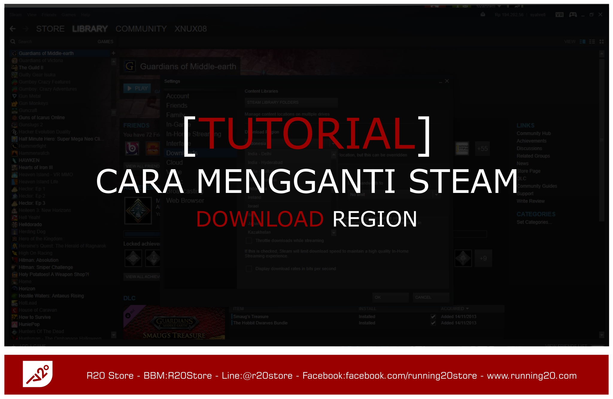 Ganti Steam Download Region