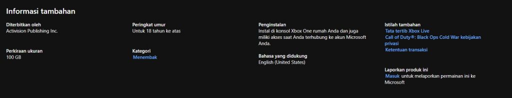 Call Of Duty Black Ops: Cold War Size