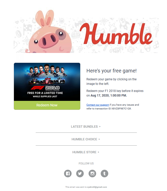 F1 2018 Steam Gratis Humble Bundle